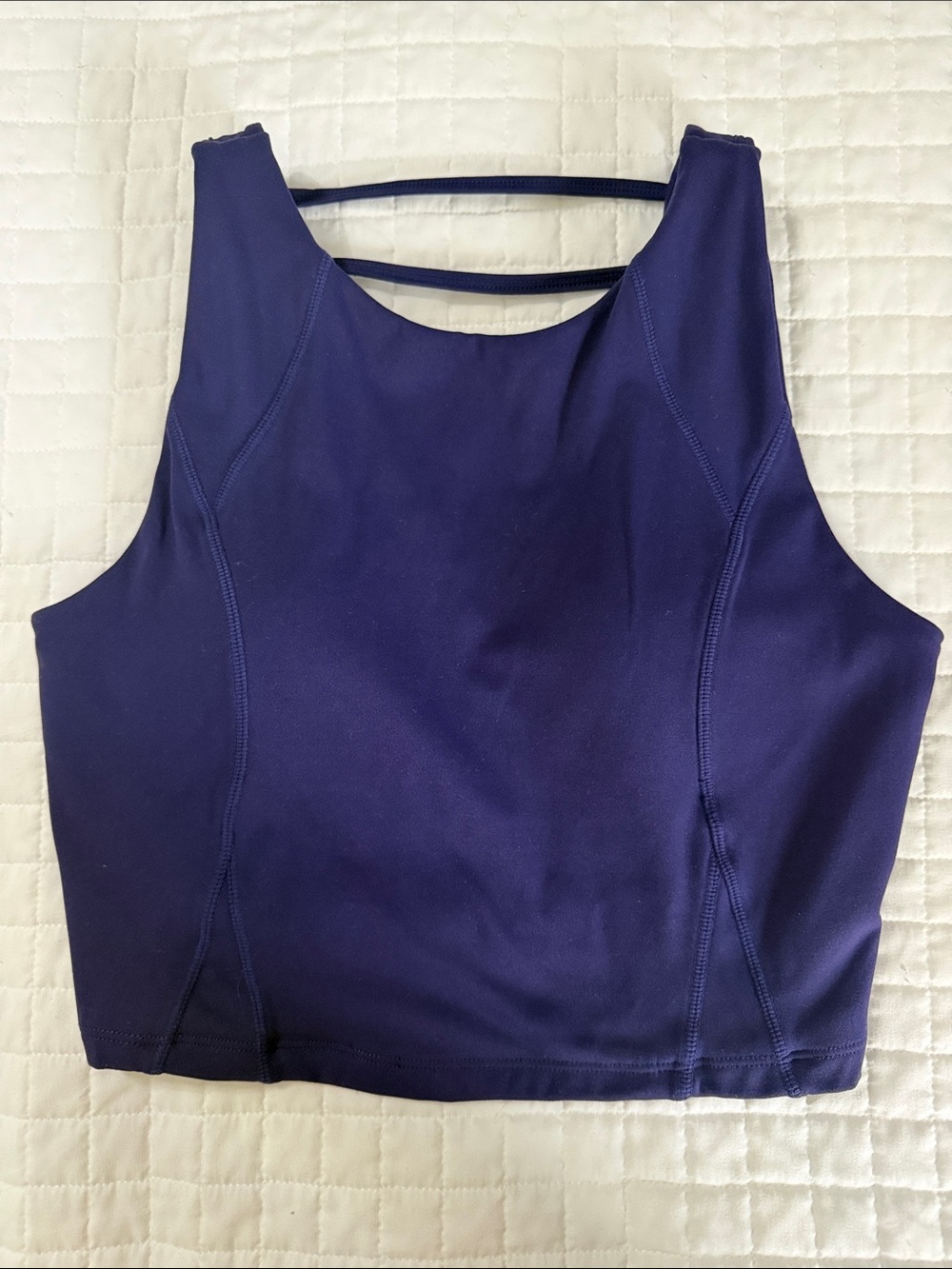 High-Neck Navy Crop Sports Bralette